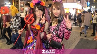 渋谷ハロウィン当日!大騒ぎ!逮捕者続出のさなか、仮装ナンパ師突入!ピンク女豹の巨乳ギャル&小悪魔セクシーな美女2人組にワンチャン狙いでグイグイ声掛けー!暴徒と化したパリピたちを横目に、ホテルで4P乱痴気騒ぎ!! MGS