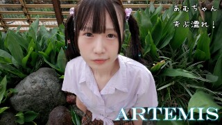 It's like a bukkake! Gravure idol Amu Himesaki gets soaking wet while wearing her uniform