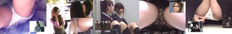街角盗撮！スカートの中は逆さ撮り！＋お顔も拝見！女子校生2画面パンチラ Part.2:イメージ画像