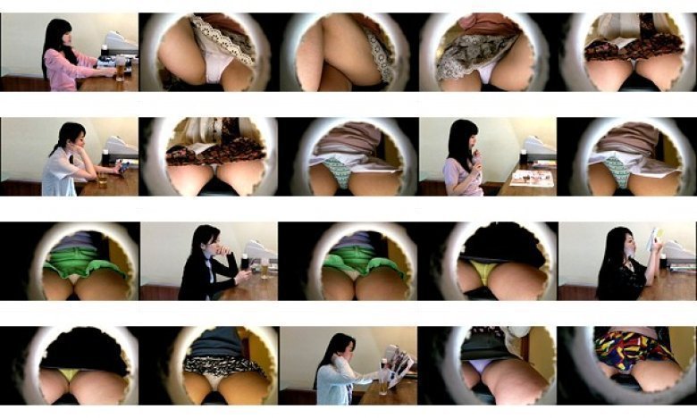 カフェカウンター盗撮 ミニスカ女性の股間超接写映像 2:イメージ画像