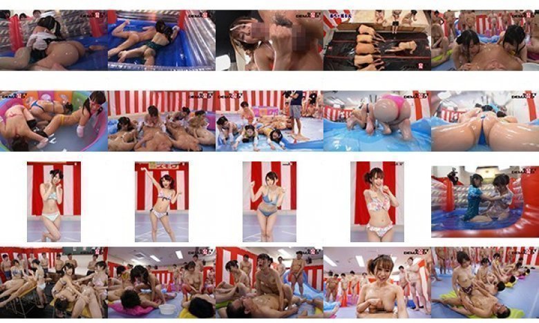 SODファン大感謝祭！賞金目指して素人男性のチ○コをヌイてヌイてヌキまくれ！総発射数31発！男も女も裸でぬるぬる密着淫乱ローション相撲:イメージ画像