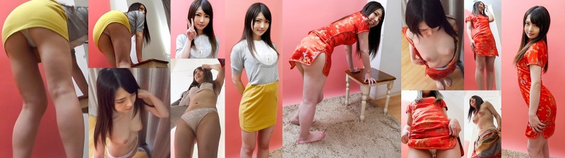 素人パンチラ in 自宅で個人撮影会 vol.032 チャイナコス◆後輩気質のリアルJDしおりちゃん「色素が薄くて色白なんです…。あっ、そんなとこまで見ちゃダメッ。。////」:イメージ画像