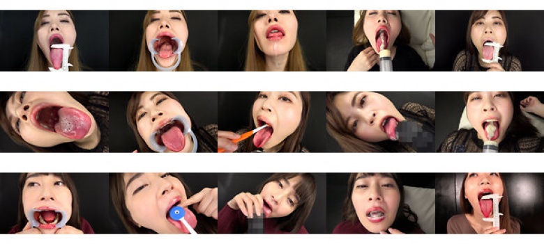 唾液滴る肉厚舌で挑発する淫乱美女:イメージ画像