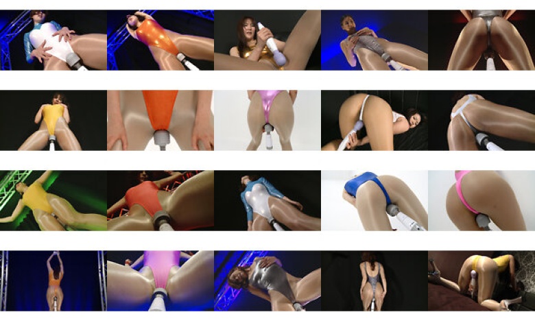 ハイレグ越しの股間にあてがう密着電マ:イメージ画像