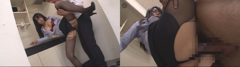 橋本麻耶が会社の給湯室でストッキング破かれてヤられる！:样本图像