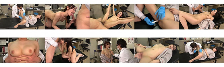 在东京某些著名的妇产科诊所进行体检现实！呢一个邪恶的医生泄露的镜头，她与一个美丽的女人一起在她的阴道里翻滚:样本图像