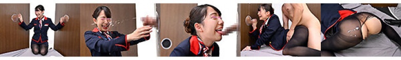 しごいてしゃぶってヌキまくり！！大手航空会社勤務の憧れのキャビンアテンダントが無数に生えた壁ち○ぽの即ヌキに挑戦！黒パンスト美脚CAさやかさん:イメージ画像
