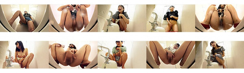A complete record of a lewd woman captured by a public toilet peeping camera. Pussy ○ Soggy unprotected masturbation:Thumnail