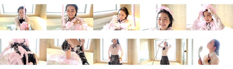 穿着制服的漂亮女孩被泡沫喷雾弄得湿漉漉的凌乱★Rion Izumi:样本图像