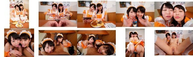 【VR】「お帰りなさいませ！ご主人様！」「もしよろしければ、生のおま●こでご奉仕させてもらってもイイですか？」アイドルの卵のカフェ店員の神すぎる対応で生中出しSEXが確定しちゃう！？ 吉良いろは 山井すず:イメージ画像