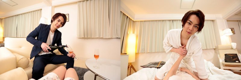 【VR】パーティを抜け出して…オトナな彼と夢みたいなワンナイトえっち◆上原千明 「人気エロメン上原千明にお持ち帰りされて、関西弁で囁かれ抱かれちゃうVR」:イメージ画像