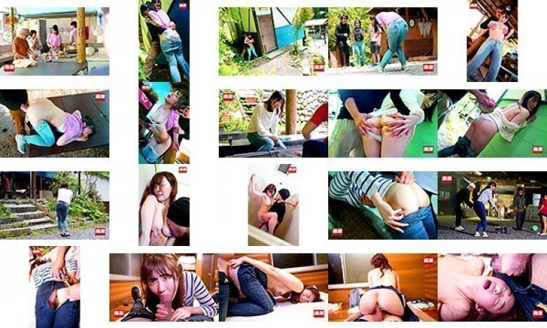キャンプ場で痴●師にローターを挿れられぴたぴたデニムを濡らして失禁イキする美尻女:イメージ画像