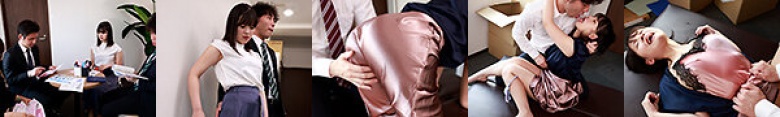 【AKNRフェティシズム】 光沢サテン 完全着衣OLスーツ ムチムチ巨乳の同僚を痴感! 勤務中に激揉み&精液ごっくん 乙羽あむ:イメージ画像