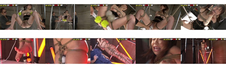 两个淫荡的女孩被吊起来，除了无法逃脱之外别无选择，只能射精。:样本图像