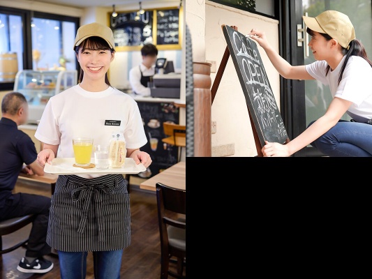 「いらっしゃいませお客様、スマイルカフェです」接客中は何をされても常に笑顔の、顧客満足度最高水準のカフェ店員に密着 はな（19）:イメージ画像