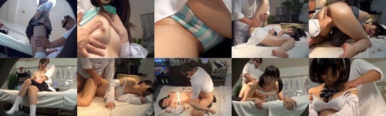 整体治療院に狙われた黒髪女子校生 隣の部屋に親がいるのに犯される！:样本图像