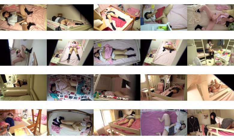 真夏の女子寮内盗撮！！声を押し殺し痙攣しながらイキまくるJKオナニー:イメージ画像