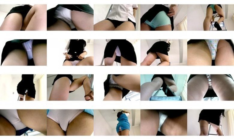 脚立に登ったOLさんの無防備パンチラショット 4:イメージ画像