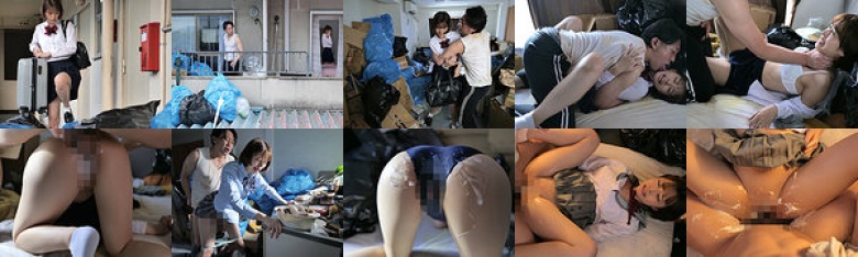 隣人のゴミ部屋で異臭中年おやじに抜かずの連撃中出し50発で孕まされた制服女子の末路… 月乃ルナ:イメージ画像